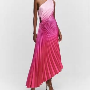 MANGO Pinn Asymmetrical One Shoulder Dress